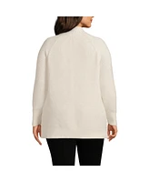 Lands' End Plus Drifter Shaker Easy Fit Mock Neck Tunic Sweater