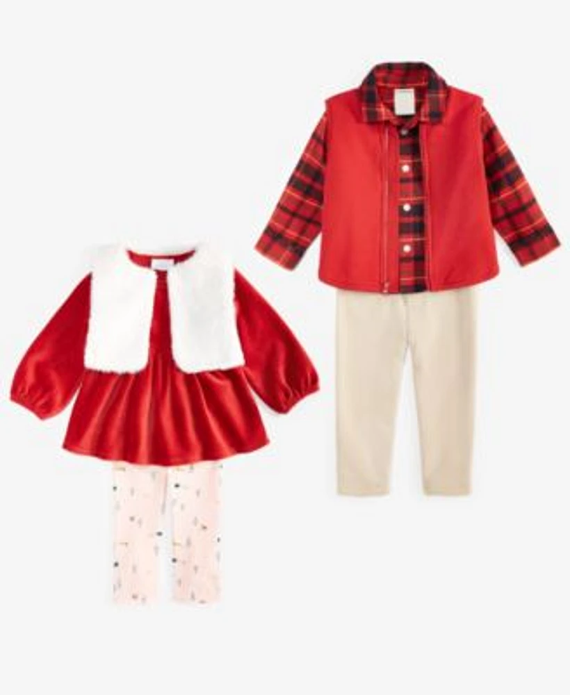 First Impressions Baby Vest Top Pants 3 Piece Sets Created For Macys