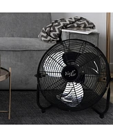 Vie Air 12 Inch High Velocity All Metal Tilting 3 Speed Floor Fan