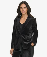 Calvin Klein Petite Single-Button Velvet Blazer