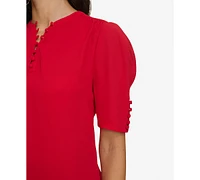 Calvin Klein Petite Crewneck Short-Sleeve Blouse