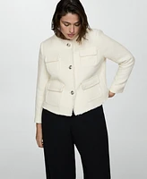 Mango Women's Pocket Tweed Jacket