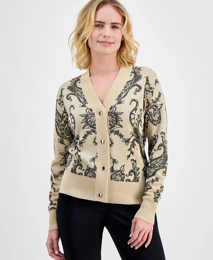 Jm Collection Petite Perenial Button-Front Cardigan, Created for Macy's