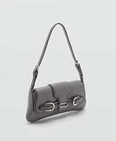 Mango Women's Buckles Detail Shoulder Bag