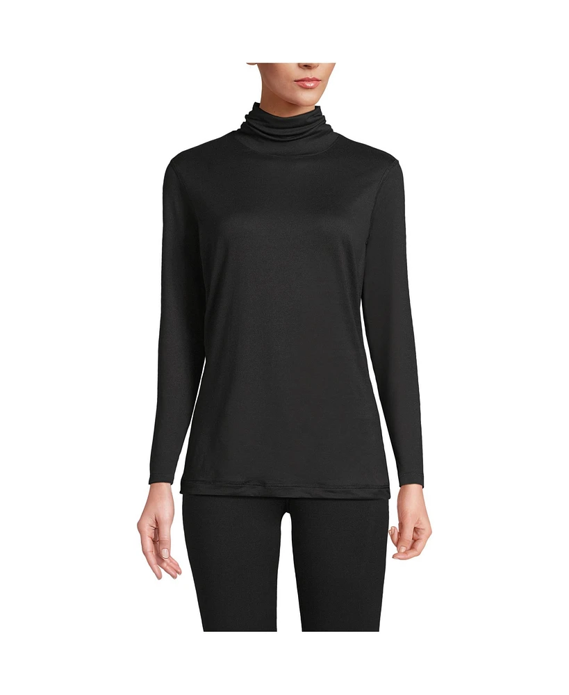 Lands' End Women's Baselayer Cozy Thermaskin Turtleneck Top