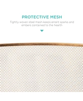 Best Choice Products 47.5x27.25in 3-Panel Steel Mesh Fireplace Screen, Spark Guard w/ Rustic Worn Finish