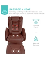 Best Choice Products Faux Leather Electric Massage Recliner Chair w/ Stool Ottoman, Remote Control, 5 Modes