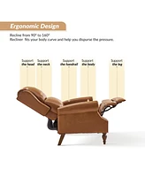 Adrian Traditional Faux Leather Manual Recliner