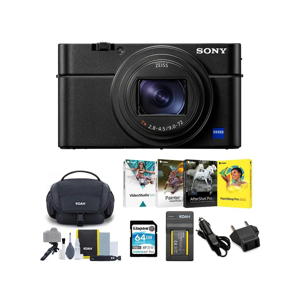 Sony RX100 Vii Cyber-shot Digital Camera with Software Suite & Accessory Bundle