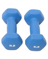 BalanceFrom Fitness 5, 8, and 12 Pound Neoprene Coated Dumbbell Set with Stand