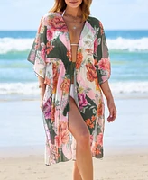 Cupshe Women's Floral Blossom Kimono Cover-Up