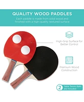 Best Choice Products 6x3ft Portable Ping Pong Table Game Set, Folding Indoor Outdoor Table Tennis w/ 2 Paddles, Balls