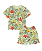 Disney Toddler Boys Mickey Mouse Lion King Toy Story Cars French Terry T-Shirt & Shorts Set to (12 Months - 10-12)