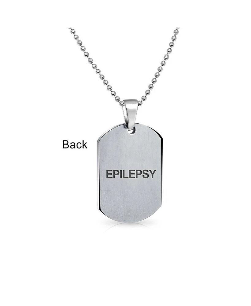 Bling Jewelry Epilepsy Identification Medical Alert Id Dog Tag Stainless Steel Med