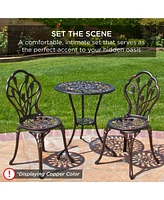 Best Choice Products 3-Piece Cast Aluminum Patio Bistro Furniture Set w/ Antique Finish