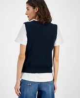 Tommy Hilfiger Women's Texture Heart Sweater Vest