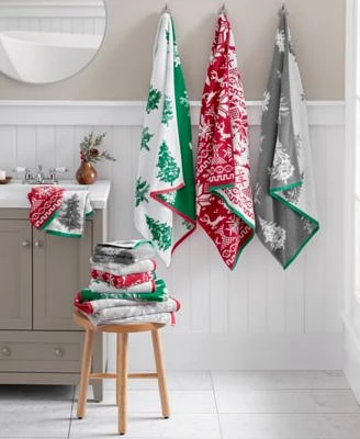 Martha Stewart Collection Jacquard Holiday Bath Towels