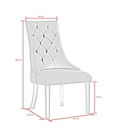 Inspired Home Winona Velvet Acrylic Leg Dining Chair Set of 2