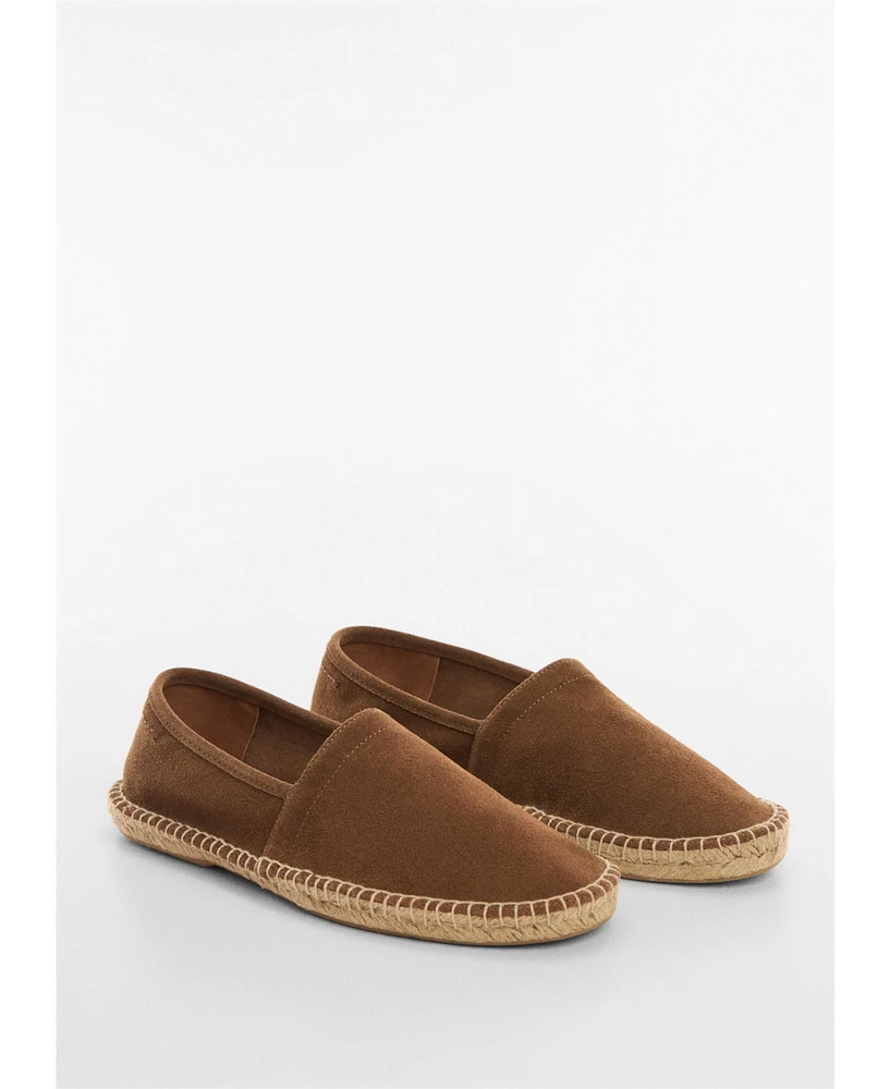 Mango Men's Jute Suede Leather Espadrilles