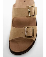 Mango Men's Buckle Detail Split Leather Sandals