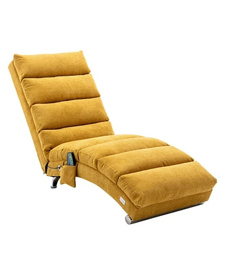 Mondawe Orange Recliners Chair Indoor with Remote Control,Ergonomic Electric Massage Long Lounger