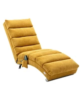 Mondawe Orange Recliners Chair Indoor with Remote Control,Ergonomic Electric Massage Long Lounger