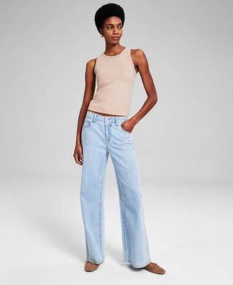 And Now This Women's Studded High-Rise Wide-Leg Jeans, Created for Macy's