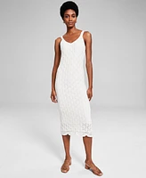 And Now This Women's Crochet Tank Midi Dress, Created for Macy's