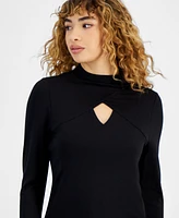 Bar Iii Women's Long-Sleeve Keyhole Knit Top, Created for Macy's