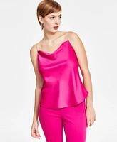 Bar Iii Women's Satin Rhinestone-Strap Draped Camisole, Exclusively at Macy's