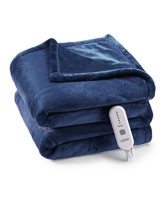 Caromio Twin Size Reversible Flannel Electric Heated Throw Blanket, 62" x 84"