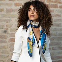 Moment Time - Hand Rolled Silk Foulard for Women