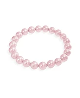 Bling Jewelry Fashion Simple Ball Round Stackable Single Strand Stretch Pale Pink Pearl Bracelet For Women For 10MM