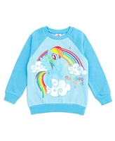 My Little Pony Girls Rainbow Dash Pullover Fleece Sweatshirt and Cosplay Hat to (2T - 10-12)