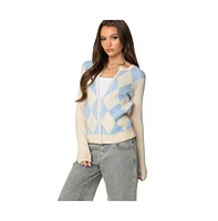 Edikted Women's Maybelle Argyle Cardigan