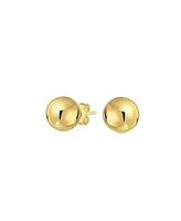 Bling Jewelry Delicate Simple Tiny Classic Round Ball Stud Earrings 14K Yellow Gold For Women