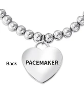 Bling Jewelry Pacemaker Medical Alert Id Stretch Bracelet Heart Pink Cancer Ribbon