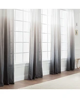 Chanasya Premium 2-Panel Gradient Ombre Faux Belgian Flax Semi Sheer Curtains