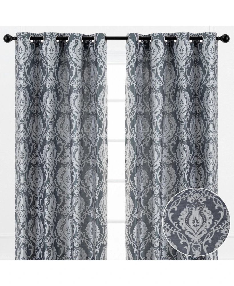 Chanasya Premium Damask Pattern Luxury Beige Curtains