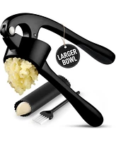 Zulay Kitchen Large Premium Garlic Press Set - Bigger Bowl for