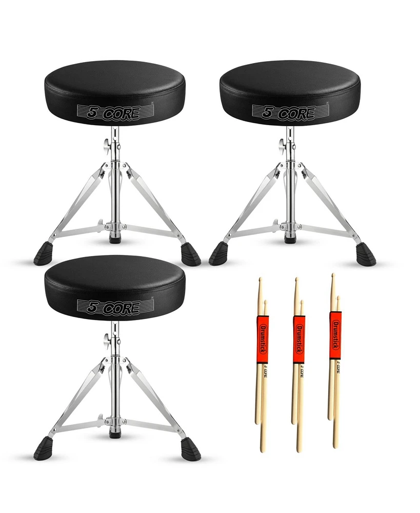 5 Core Drum Throne Padded Adjustable Guitar Stool Drummer Seat for Adults & Kids