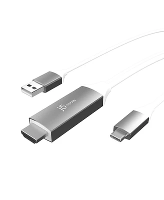 j5create Usb-c to 4K Hdmi Cable With Usb Type-a 5V Pass-Through, JCC154G