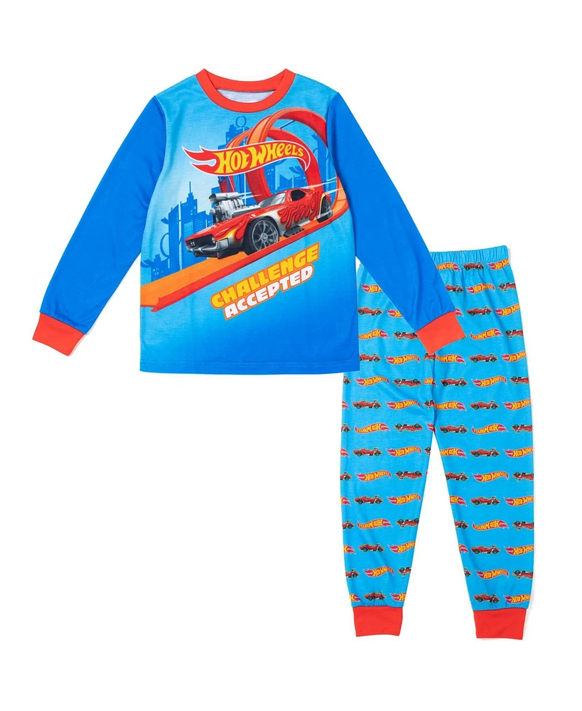 Hot Wheels Boys Pajama Shirt and Pants Sleep Set to