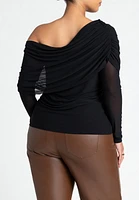 Eloquii Women's Foldover Drape Top