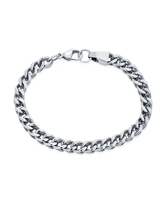 Bling Jewelry Unisex Classic Curb Link Bracelet Solid Heavy Stainless Steel Men Women 8.5 Inch 6MM