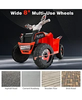 Gymax Kids Electric Ride On Atv Toy 6V Battery Powered Vehicle w/ Direction Control Rose Red