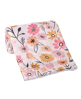 Lambs & Ivy Little Garden Soft Luxurious Pink Floral Warm Fleece Baby Blanket