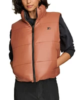 Starter Women's Reversible Zip-Front Puffer Vest
