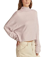 Lucky Brand Women's Cloud Ribbed Knit Mock Neck Top
