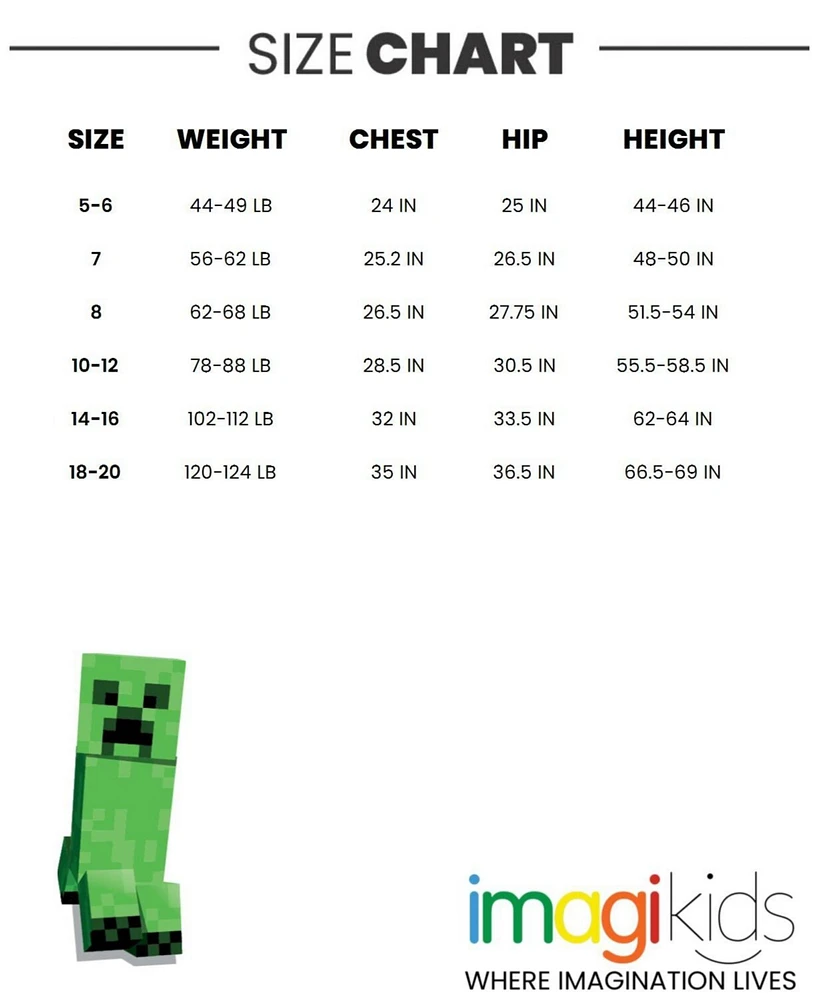 Minecraft Boys Zip Up Varsity Bomber Jacket to (5-6 - 18-20)